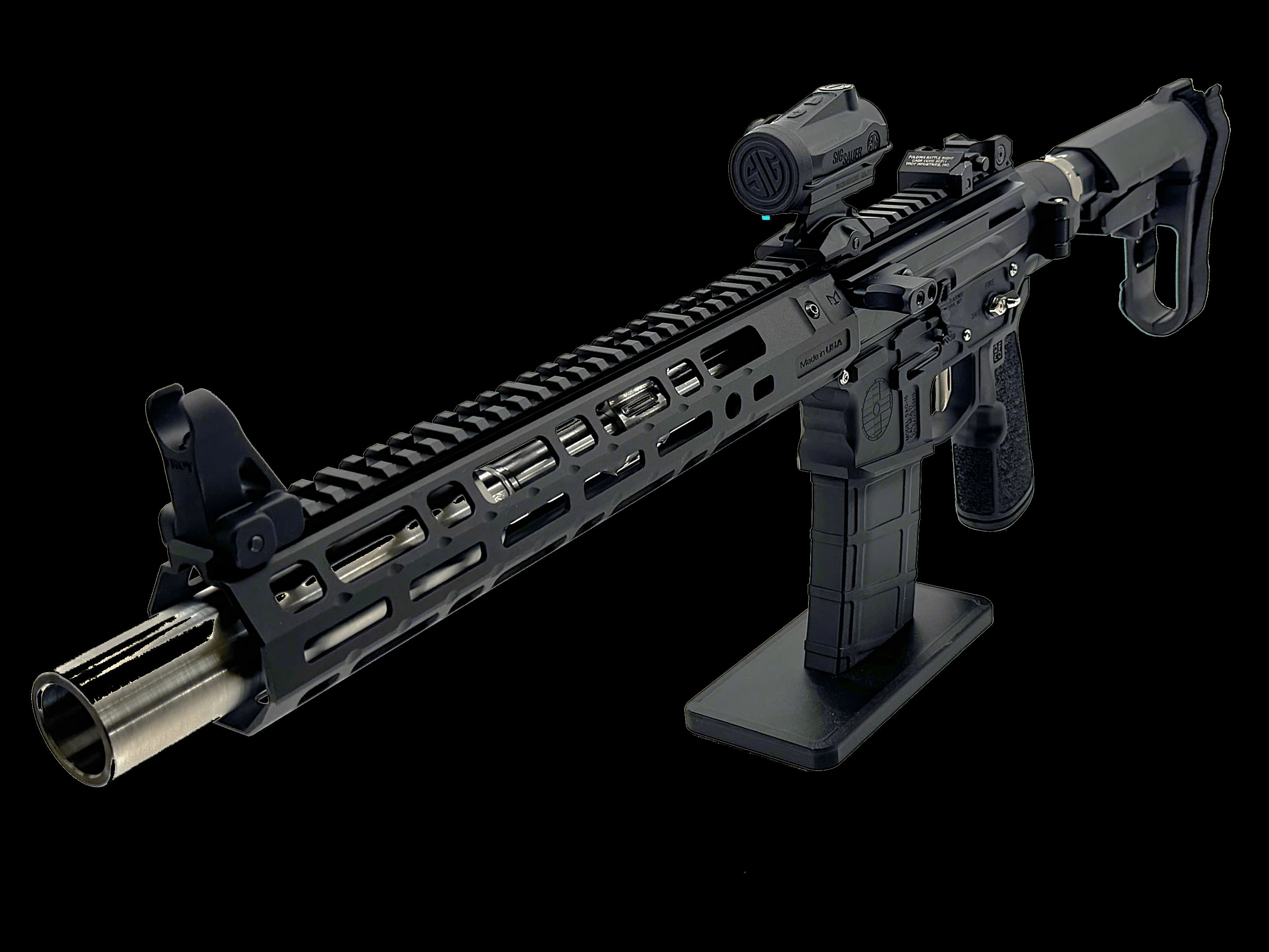 A graphite-finished firearm from the Bar Precision photographic archive